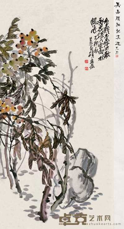 吴昌硕 枇杷 立轴 136×67cm